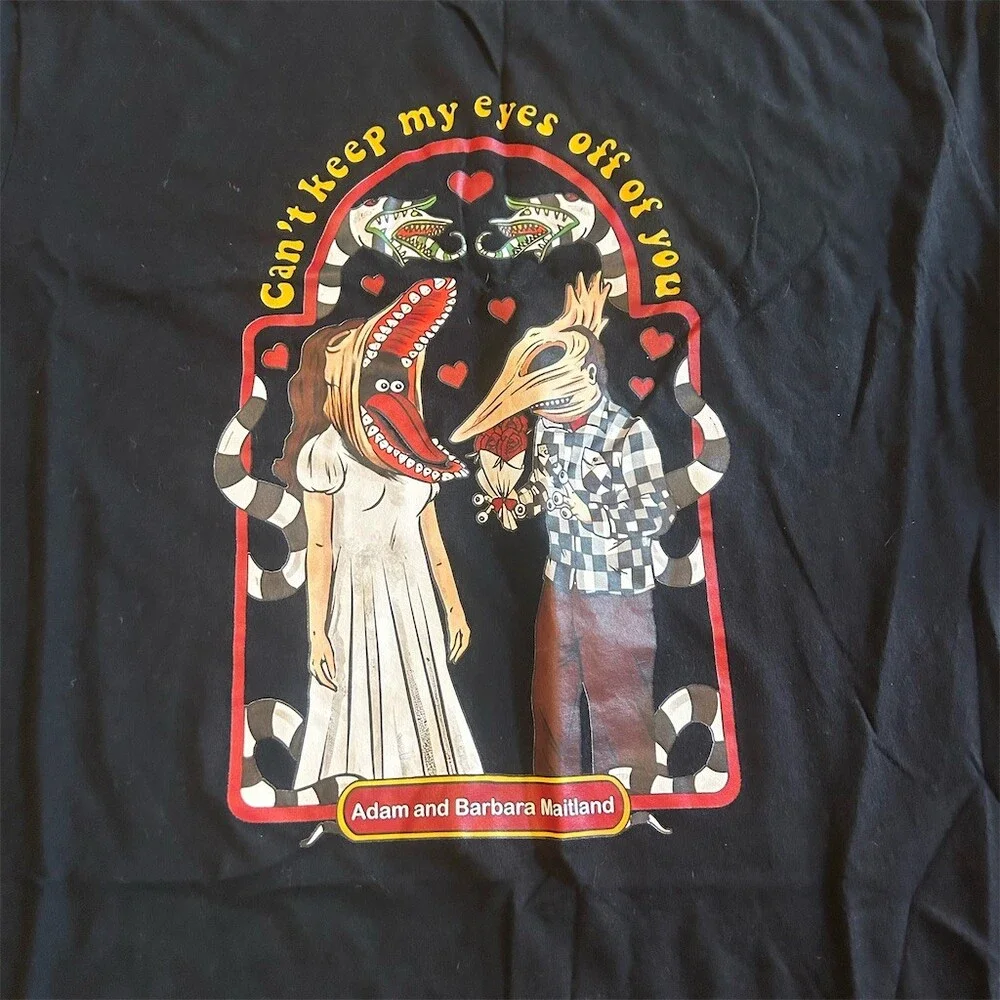 Adam & Barbara Maitland Graphic T-Shirt Halloween Bettlejuice Black Unisex Size